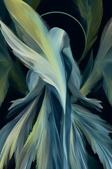 Wall Mural - Mystic angel illustration embodying divine presence – a celestial being of light and cosmic energy. Visionary guardian of transformation, spiritual awakening, higher realms, ascension, consciousness.