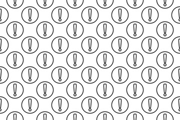 Aufkleber - Seamless pattern completely filled with outlines of attention symbols. Elements are evenly spaced. Illustration on transparent background