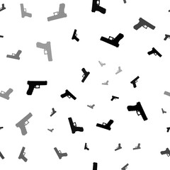 Aufkleber - Seamless vector pattern with gun symbols, creating a creative monochrome background with rotated elements. Illustration on transparent background