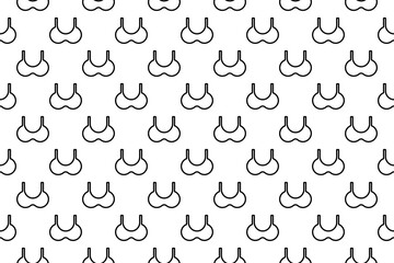 Aufkleber - Seamless pattern completely filled with outlines of bra symbols. Elements are evenly spaced. Illustration on transparent background