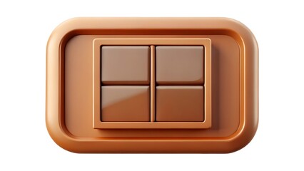 Poster - Brown Rectangular Frame Enclosing Four Smaller Brown Squares Minimalist 2 D Illustration rectangle