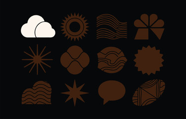 Poster - Abstract Brown and White Geometric Shapes: Minimalist Design Elements