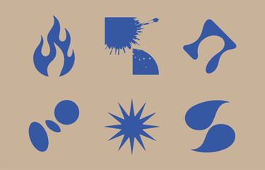 Poster - Abstract Blue Shapes: Modern, Minimalist, and Energetic Design Elements.