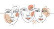 © Christian - Abstract Faces Line Art Portrait Illustration with Transparent Background