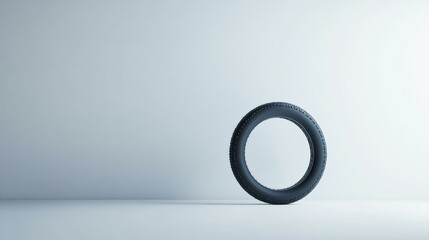 Poster - Minimalist tire standing in indoor studio with white background
