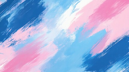 Poster - Abstract art background with pink, blue, and white brushstrokes.