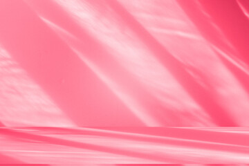 Aufkleber - Wall interior background, studio and backdrops show products.with shadow from window color pink background for text insertion and presentation interior decoration	