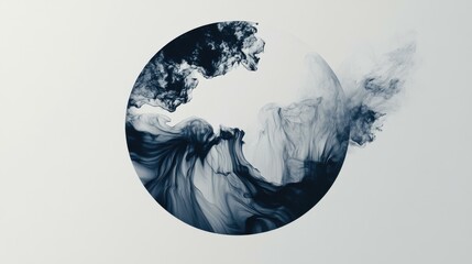 Poster - Swirling ink abstract art in serene studio setting