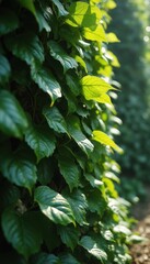Poster - Lush green leaves thriving in sunlight at serene garden