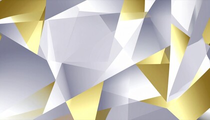 Aufkleber - Luxury abstract background with gold and silver metallic geometric shapes. Modern polygonal 3D pattern with crystal facets for an elegant and futuristic design.