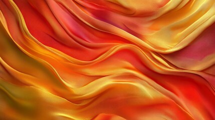 Aufkleber - Abstract warm-toned silk fabric with flowing, wavy texture.
