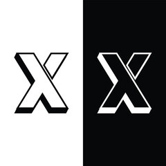 Aufkleber - Abstract Letter X 3D Logo Stock Vector.