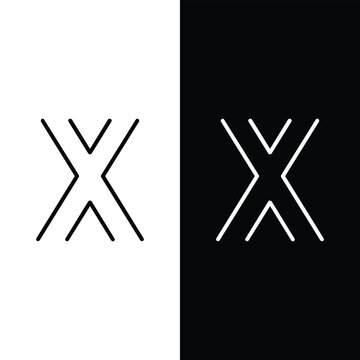 Initial Letters X Elegant Logo Modern Stock Vector.