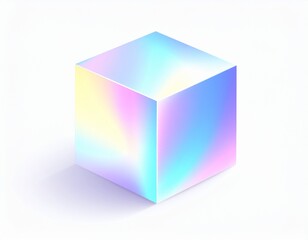 Leinwandbilder - Realistic holographic shapes. 3d figure hologram rainbow prism reflection, 