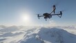 © alexsa - Aerial observation with drone on icy expanse, capturing remote snow-covered terrain