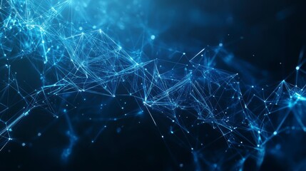 Poster - Abstract blue network connection background.