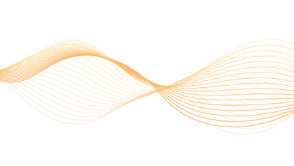Wall Mural -  Orange abstract line waves on white background. Background lines wave abstract stripe design. White background,	