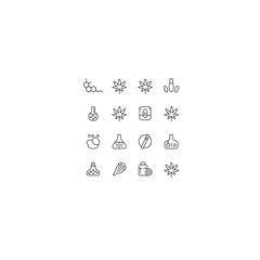 Aufkleber - Collection of minimal cannabis themed icons arranged on white background