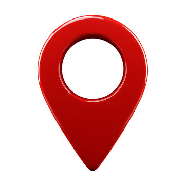 Red Map Pointer Location Pin Pointing Direction 3d Rendering PNG
