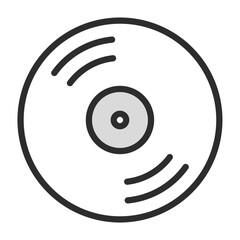 Poster - Vinyl Record Icon Vector Logo Minimalist Design Music Audio Disc Album Track Sound Retro Vintage Entertainment Media Digital Technology Player Outline Symbol
