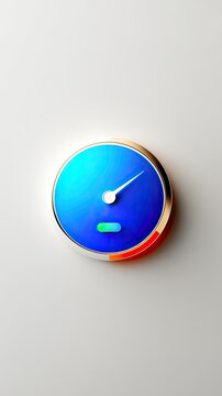 Minimalist Blue and Gold Credit Score Gauge Graphic