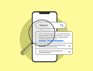 Poster - Zero click results driven by instant answer formats and featured snippet placement improve search visibility. Zero click results reshape SERP optimization strategies for marketers vector illustration