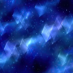 Aufkleber - Repeating Blue Diamond Pattern with Glowing Stars