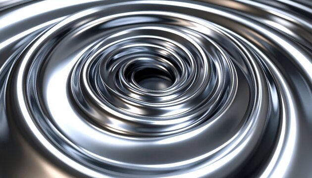 Abstract Spiral Liquid Metal Texture
