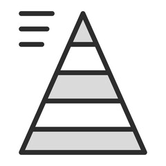 Poster - Pyramid Chart Icon Business Data Hierarchy Level Infographic Outline Design