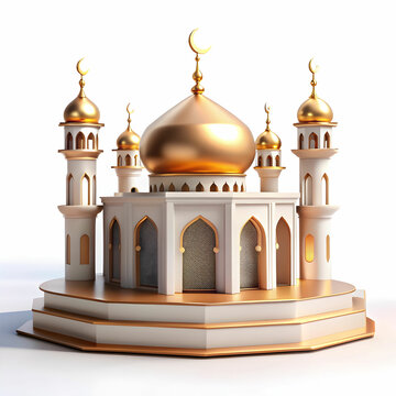 Ramadan mosque podium illustration isolated