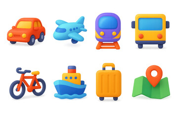 Poster - Vibrant travel icons illustration: simple design for maps and guides