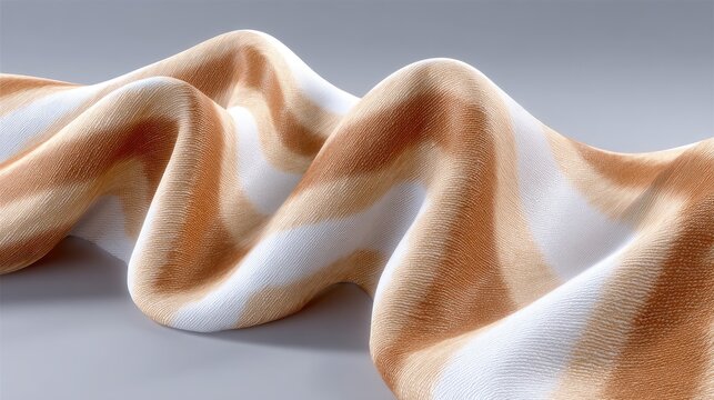 3D Rendered Ikat Chevron Pattern in Warm Earthy Tones