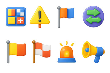 Poster - Colorful signal icons illustration for modern design projects and user interfaces