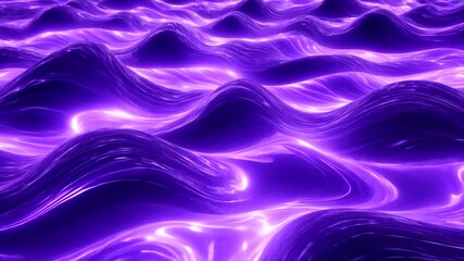Wall Mural - vibrant purple waves undulating in a digital ocean, creating a surreal and mesmerizing scene