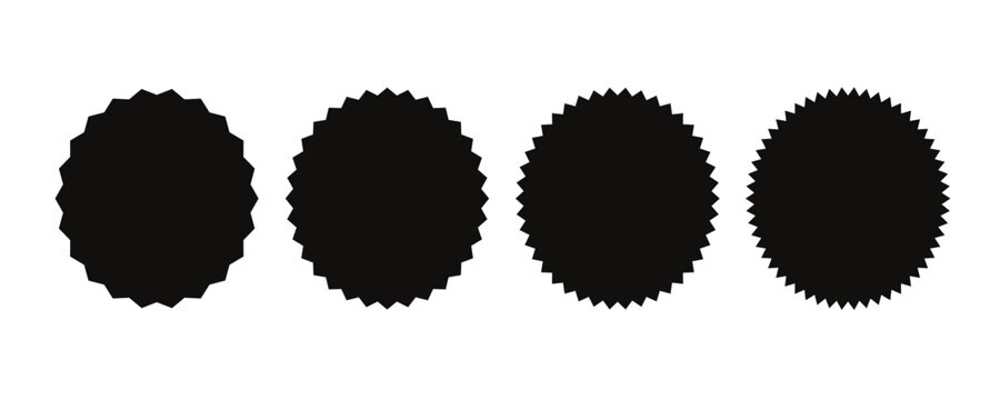 Set of black price sticker, sale or discount sticker, sunburst badges icon.Zigzag price sticker.Special offer price tag.black sale starburst sticker set.starburst icon set.