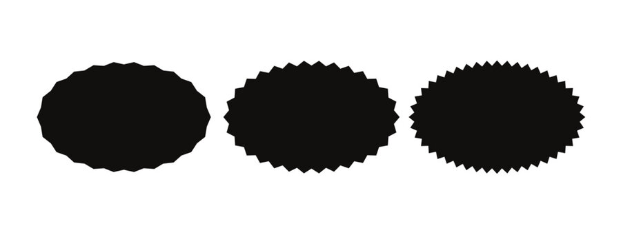 Set of black price sticker, sale or discount sticker, sunburst badges icon.Zigzag price sticker.Special offer price tag.black sale starburst sticker set.starburst icon set.