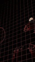 Poster - Animation of data processing and mathematical equations over businessman jumping with joy