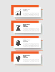 Aufkleber - Vertical infographic template with 4 steps or options. Vector infographic layout design with business icons