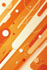 Poster - Vibrant vertical abstract background with orange diagonal stripes, circles, and linear elements, a modern graphic design for posters or social media stories.
