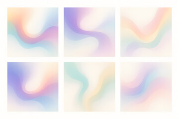 Poster - Abstract Pastel Gradient Backgrounds: A collection of soft, pastel-colored gradient backgrounds, each featuring unique, flowing shapes that create a sense of calm and artistic expression.