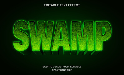 Fototapete - Swamp editable font effect with glowing green jungle texture ideal for horror or survival themed artwork