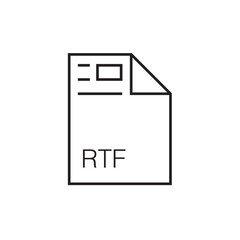 Poster - rtf file extension icon outline editable stroke eps 