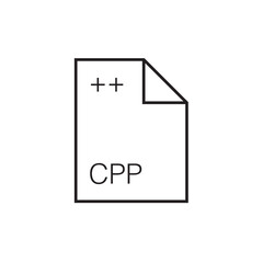 Poster - c++ file extension icon outline editable stroke eps 