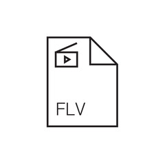 Poster - flv file extension icon outline editable stroke eps 