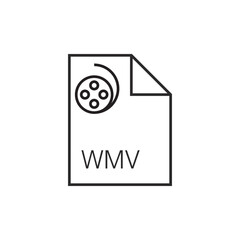 Poster - wmv file extension icon outline editable stroke eps 
