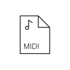 Poster - midi file extension icon outline editable stroke eps 