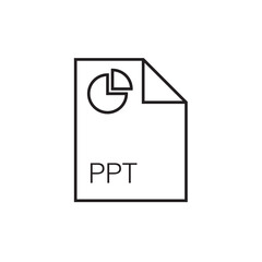 Poster - ppt file extension icon outline editable stroke eps 
