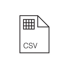 Poster - csv file extension icon outline editable stroke eps 