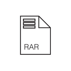 Poster - rar file extension icon outline editable stroke eps 