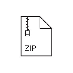 Poster - zip file extension icon outline editable stroke eps 